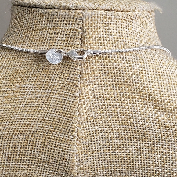 Turquoise necklace, 925 silver turquoise blue topaz pendant necklace - Picture 14 of 14